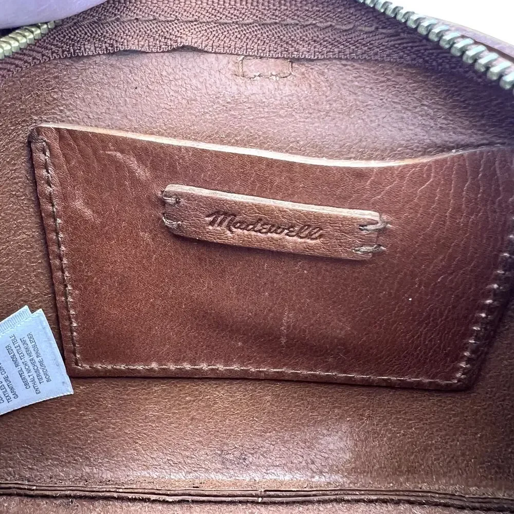 Madewell Transport Accordian Crossbody Purse Bag English Saddle Tan Leather